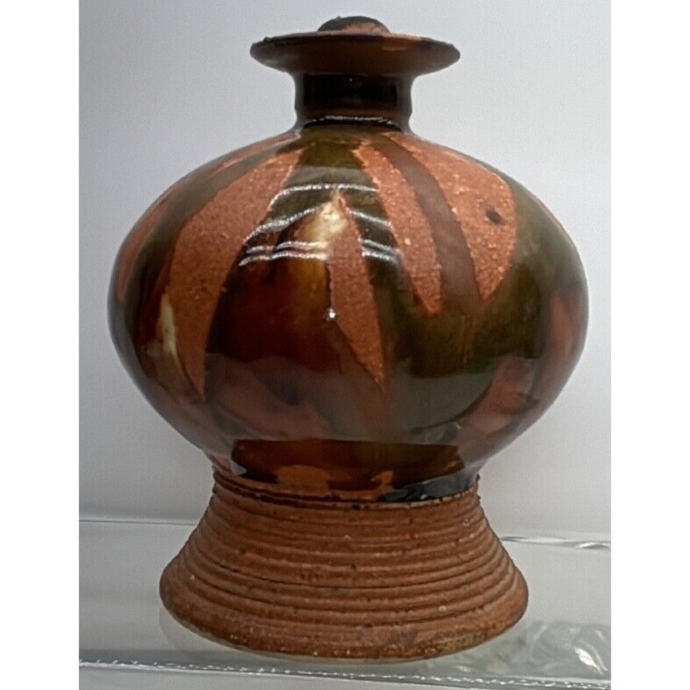 Stoneware Oil Lamp Signed‎ Tury MCM